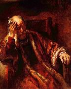 Rembrandt Peale Alter Mann im Lehnstuhl oil painting